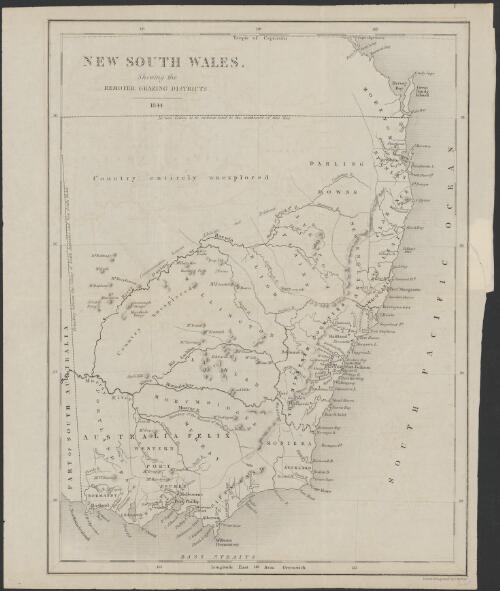 New South Wales shewing the remoter grazing districts [cartographic material] / drawn & engraved by J. Archer