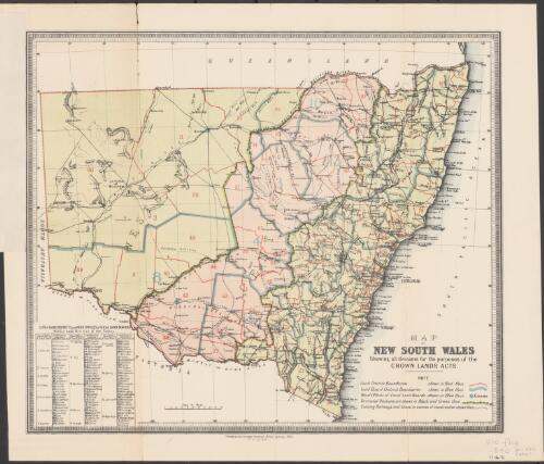 Map of New South Wales shewing all divisions for the purposes of the Crown Lands Acts [cartographic material]