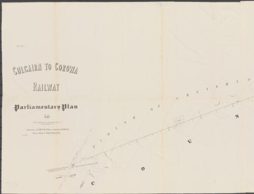 Culcairn to Corowa railway parliamentary plan [cartographic material]. Plan 1