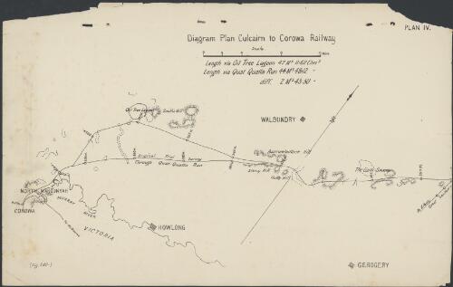 Diagram plan Culcairn to Corowa railway. Plan IV [cartographic material]
