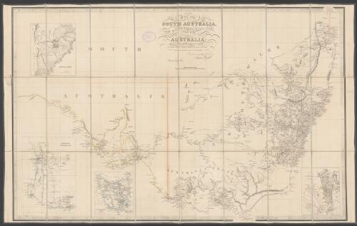 Map of South Australia, New South Wales, Van Diemens Land, and settled parts of Australia [cartographic material] / respectfully dedicated to Major Sir T.L. Mitchell, Kt. D.C.L. F.G.S. &c Surveyor General of New South Wales, by his much obliged servant, James Wyld, Charing Cross East
