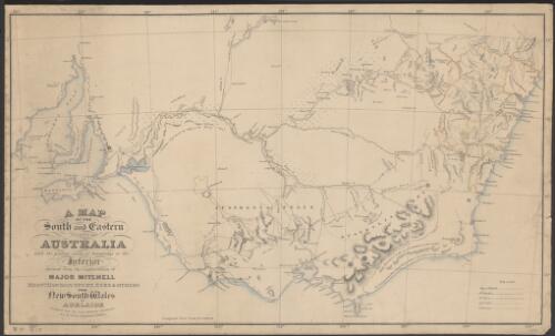 Map of the south and eastern parts of Australia [cartographic material] : with the present state of knowledge of the interior derived from the exploration of Major Mitchell, Messers. Hawdon, Sturt, Eyre and others from New South Wales to Adelaide / compiled from the most authentic documents by R. Clint, engraver, Sydney