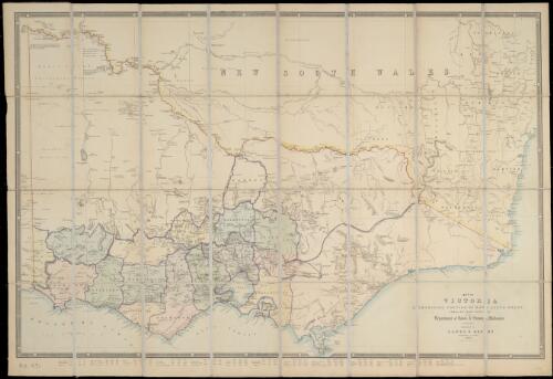 Map of Victoria, comprising portion of New South Wales [cartographic material] / compiled from surveys in the Department of Lands & Survey, Melbourne