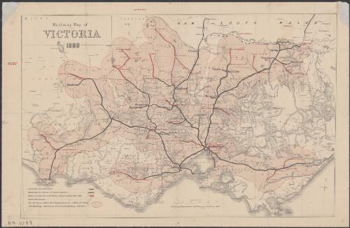 Railway map of Victoria, 1880 [cartographic material] / Railway Department, Melbourne