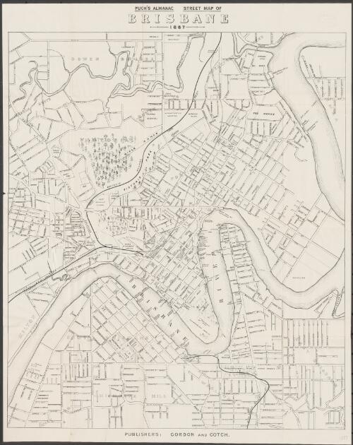Pugh's almanac Street map of Brisbane, 1887 [cartographic material]