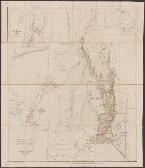 South Australia shewing the division into counties of the settled portions of the province with situation of mines of copper & lead [cartographic material] : from the survey of Captn. Frome, Rl. Engrs., Survr. Genl. of the Colony