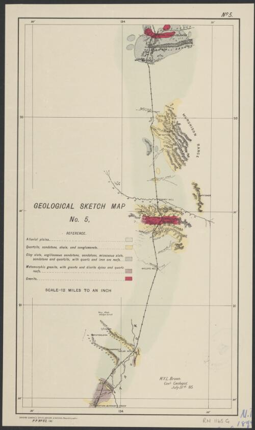 Geological sketch map no. 5 [cartographic material] / A. Vaughan, photo-lithographer