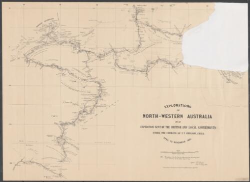 Explorations in North-Western Australia [cartographic material] : by an expedition sent by the British and local governments under the command of F.T. Gregory, F.R.G.S., April to November 1861