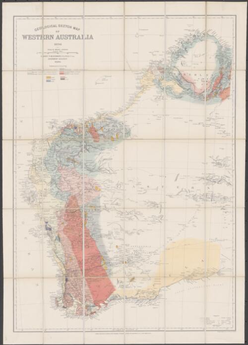 Geological sketch map of Western Australia, 1894 [cartographic material] / Harry P. Woodward, F.G.S., F.R.G.S., F.I. Inst., Government Geologist, Perth ; George Philip & Son, London & Liverpool