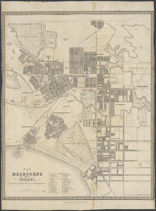 Plan of Melbourne and its suburbs [cartographic material] : accurately compiled from the Government maps