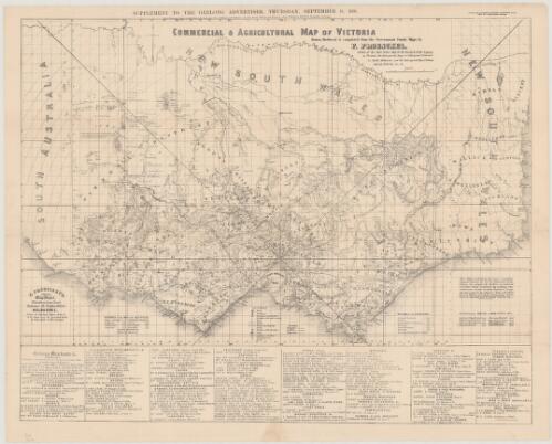 Commercial and agricultural map of Victoria [cartographic material] / drawn, reduced and completed from the Government county maps by F. Proeschel