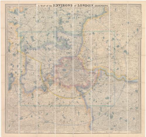 A map of the environs of London extending twenty five miles fr. the metropolis [cartographic material]