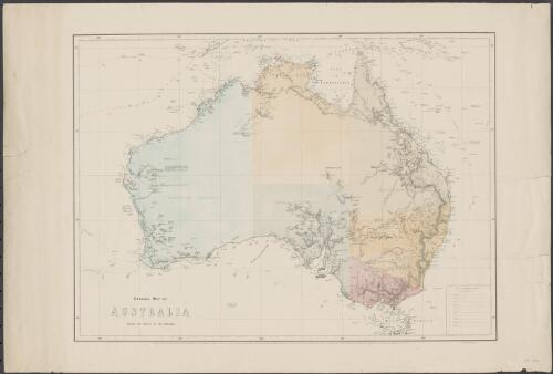General map of Australia shewing the routes of the explorers [cartographic material] / reduced by Edward Price under the direction of R. Brough Smyth, F.G.S. ; lithographed at the Office of Lands and Survey ; the outline and hills by Thomas Franklin Bibbs ; the writing by William Collis, under the supervision of Richard Counsel, Chief Draftsman, C.W. Ligar, C.E. Surveyor General, The Honorable Charles Gavan Duffy, President of the Board of Land and Works