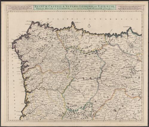 Regnum castellæ veterus legionis et Gallæciæ [cartographic material] : princip: Biscalæ, et Asturiarum, nec non maxime partis Portugalliæ / per I. Danckerts