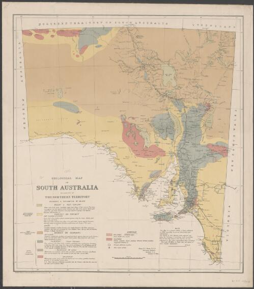 Geological map of South Australia [cartographic material] : exclusive of the Northern Territory / Henry Y.L. Brown