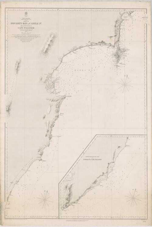 New Zealand, North Island-East Coast. Sheet IV, Poverty Bay to Castle Pt. and continuation to Cape Palliser [cartographic material] / surveyed by Captn. J.L. Stokes, Comr.  B. Drury and the Officers of H.M.Ss. Acheron and Pandora, 1849-55 ; engraved by J.& C. Walker