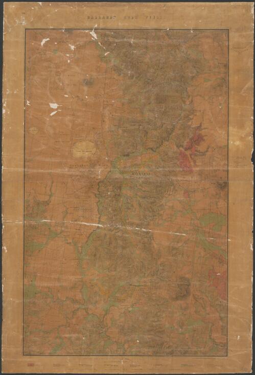 Ballarat gold field [cartographic material] / geologically surveyed by Reginald A. F. Murray under the direction of R. Brough Smyth, Esqre. F.G.S. Secy. for Mines, the Honorable A. Mackay, Minister of Mines ; outline & writing lithod. by E.R. Morris, hills by R. Shepherd ; printed by J. Finnie