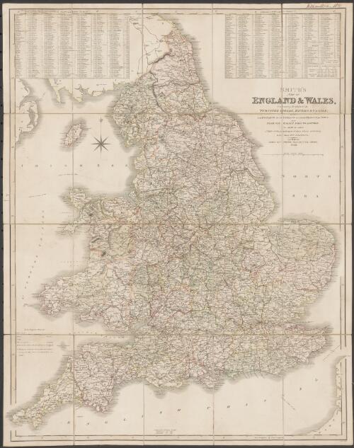 Smith's map of England & Wales containing the whole of the turnpike roads, rivers & canals ; with the distance from London to every principal town [cartographic material] : and from one market to another, to which is added : a table of the population of those places containing more than 3000 inhabitants / C. Smith ; Pickett, sculpt