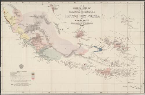 Geological sketch map to accompany Report on geological observations in British New Guinea by A. Gibb Maitland, F.G.S., assistant geologist, Geological Survey of Queensland [cartographic material] / Surveyor General's Office