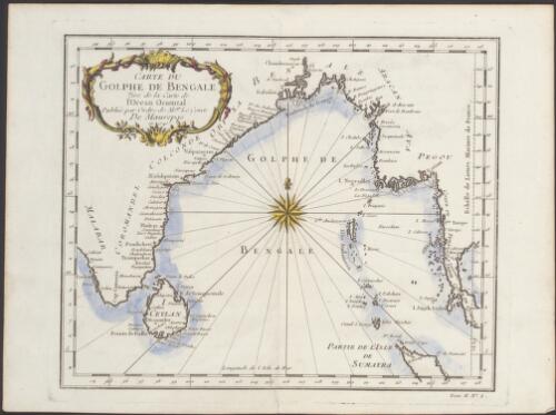 Carte du Golphe de Bengale [cartographic material] / tire de la Carte de l'ocean Orientale publiee par Ordre de Maurepas en 1740