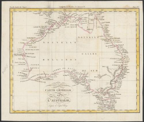 Carte generale de l'Australie, d'apres le Capitne King [cartographic material]
