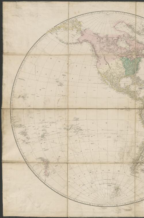 Map of the world on a globular projection [cartographic material] : exhibiting particularly the nautical researches of Capn. James Cook, F.R.S. with all the recent discoveries to the present time / carefully drawn by A. Arrowsmith ; the plan work engraved by T. Foot ; the writing by Wigzell & Mozeen ; I. Puke sculpt