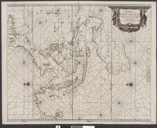 Pascaerte van't Oostelyckste deel van Oost-Indien [cartographic material] : met alle de Eyelanden daer onder gelegen van Cabo Comorin tot aen Iapan