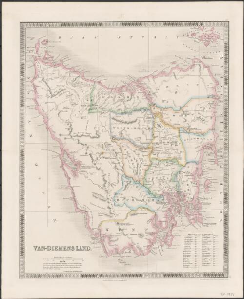 Van Diemens Land [cartographic material] / drawn & engraved by J. Dower, Pentonville, London