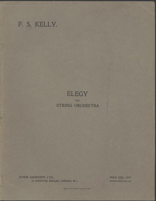 Elegy [music] : for string orchestra / F.S. Kelly