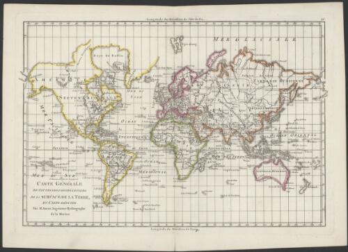 Carte generale de toutes les parties connues de la surface de la terre, en carte reduite [cartographic material] / par M. Bonne, Ingenieur-Hydrographe de la Marine