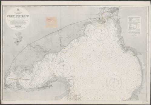 Australia - South Coast - Victoria - Port Phillip [cartographic material] / surveyed by Commander Henry L. Cox, R.N., assisted by Thos. Bourchier, Master, J.G. Boulton, Master's Asst. R.N., & Mr P.H. McHugh 1864 ; the west channel by Mr J.B. Mason, Civil Engineer, 1899 ; corrections in the south & west channels by staff comr. H.J. Stanley, R.N., 1874