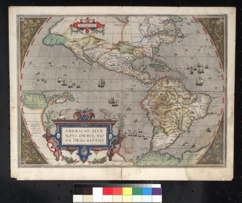 Americae sive novi orbis nova descriptio / [cartographic material] / cum privilego decennali. Ab. Ortelius delineab. et excudeb. 1587