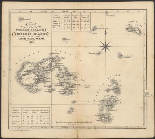 A Map of the Feejee Islands and Friendly Islands, in the South Pacific Ocean [in] 1850 [cartographic material]