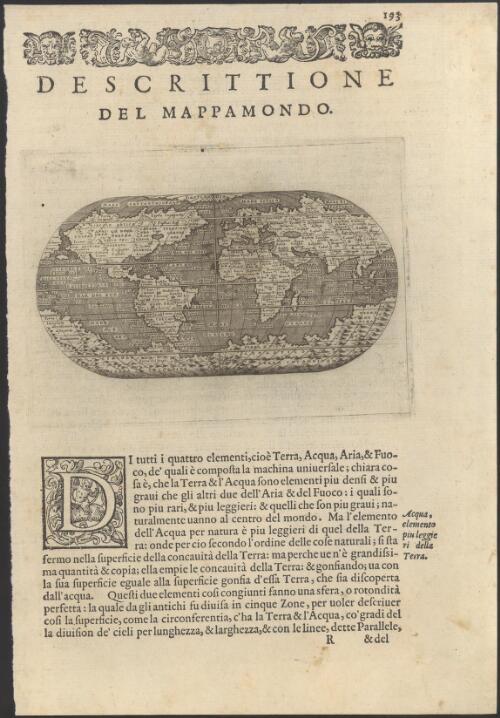 Descrittione del mappamondo [cartographic material]