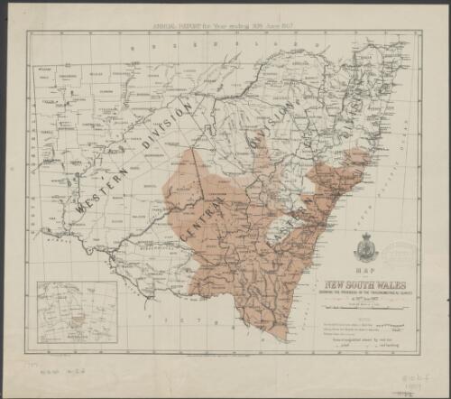 Map of New South Wales showing the progress of the trigonometrical survey at 30th June 1907 [cartographic material]