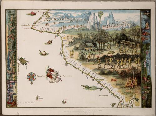 First map of Australia from Nicholas Vallard's atlas, 1547, in the Library of Sir Thomas Phillipps, Bart. at Middle Hill, 1856 [cartographic material]