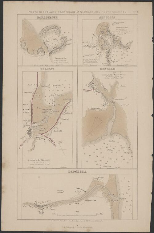 Ports in Ireland, east coast St. Georges and North Channel [cartographic material] / constructed & engd. from the Admiralty Surveys by G.H. Swanston, Edinburgh