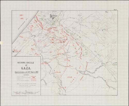 [Military operations in Egypt and Palestine]. Map 15, Second battle of Gaza : operations of 19th April, 1917 [cartographic material] / Map compiled by Historical Section (Military Branch)