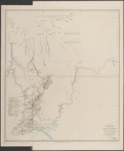 Map shewing the special surveys in South Australia, to the eastward of the Gulf of St. Vincent, from Lat. 33° to 35° 40'S [cartographic material] : from documents in the Survey Office, Adelaide / John Arrowsmith, 10 Soho Square