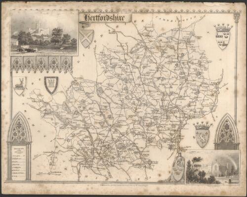 Hertfordshire [cartographic material] / engraved for Moules English Counties by W. Schmollinger