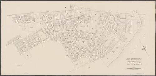 Whyalla [cartographic material] : Hundred of Randell : allotments in town numbered thus - 234 : sections in Hundred numbered thus - 21 / compiled in the Office of the Surveyor General, Department of Lands