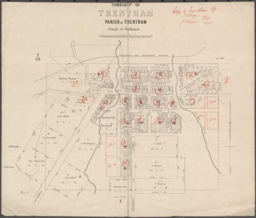 Township of Trentham, Parish of Trentham, County of Dalhousie [cartographic material] / lithd. at the Department of Lands and Survey Melbourne by S.B. Bonney & J.M. Coakley October 21st 1882