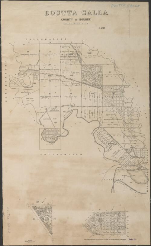 Doutta Galla, County of Bourke [cartographic material] / photo-lithographed at the Department of Lands and Survey, Melbourne by W.J. Butson