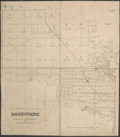 Maribyrnong, County of Bourke [cartographic material] / photo-lithographed at the Department of Lands and Survey Melbourne by T.F. McGauran