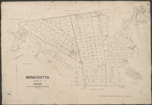 Monegeetta, County of Bourke [cartographic material] / photo-lithographed at the Department of Lands and Survey Melbourne by T.F. McGauran