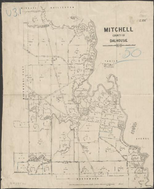 Mitchell, County of Dalhousie [cartographic material] / photo-lithographed at the Department of Lands and Survey Melbourne by T.F. McGauran
