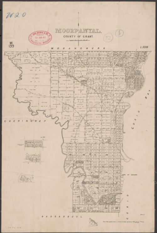 Moorpanyal, County of Grant [cartographic material] / photo-lithographed at the Department of Lands and Survey Melbourne by J. Noone