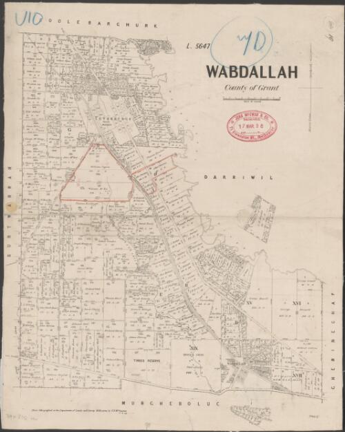 Wabdallah, County of Grant [cartographic material] / photo-lithographed at the Department of Lands and Survey Melbourne by T.F. McGauran