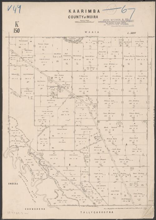 Kaarimba, County of Moira [cartographic material] / photo-lithographed at the Department of Lands and Survey Melbourne by J. Noone