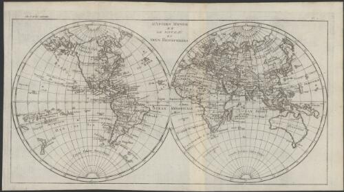 L'ancien monde et le nouveau en deux hemispheres [cartographic material]